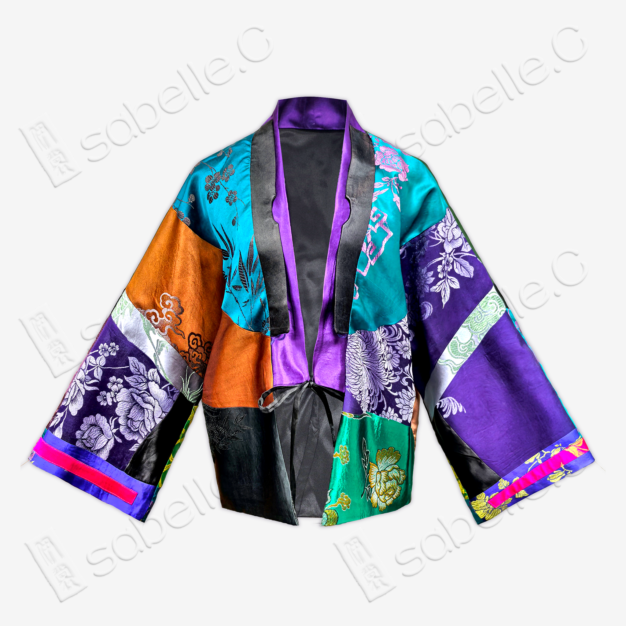 Patchwork-style silk Jacket