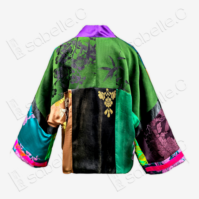 Patchwork-style silk Jacket
