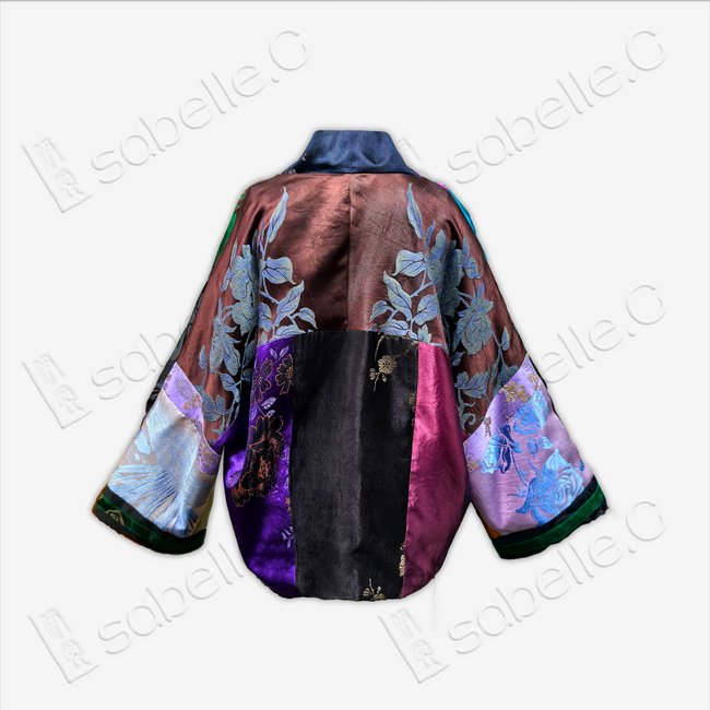Patchwork-style silk Jacket