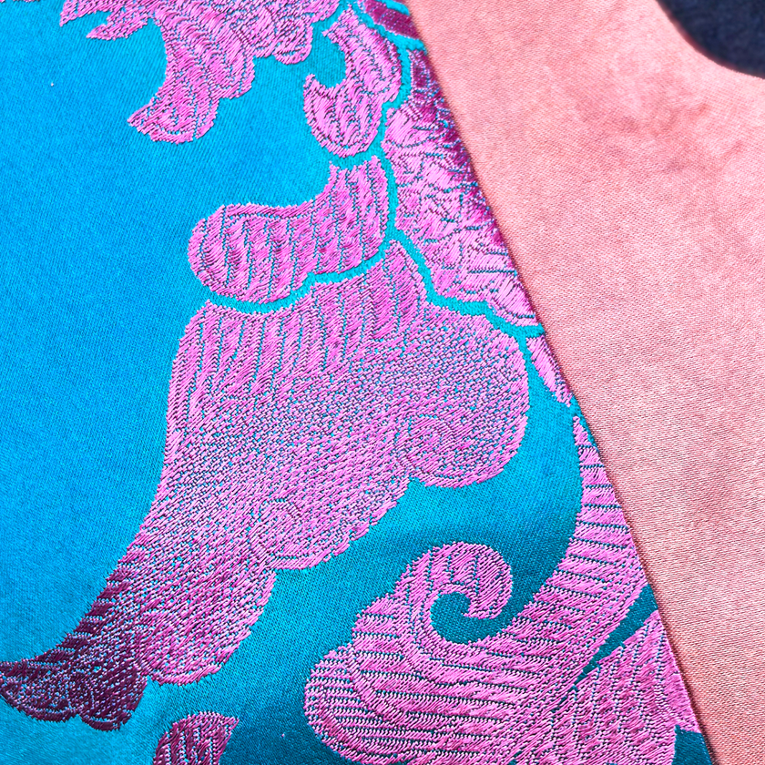 Patchwork-style silk Jacket