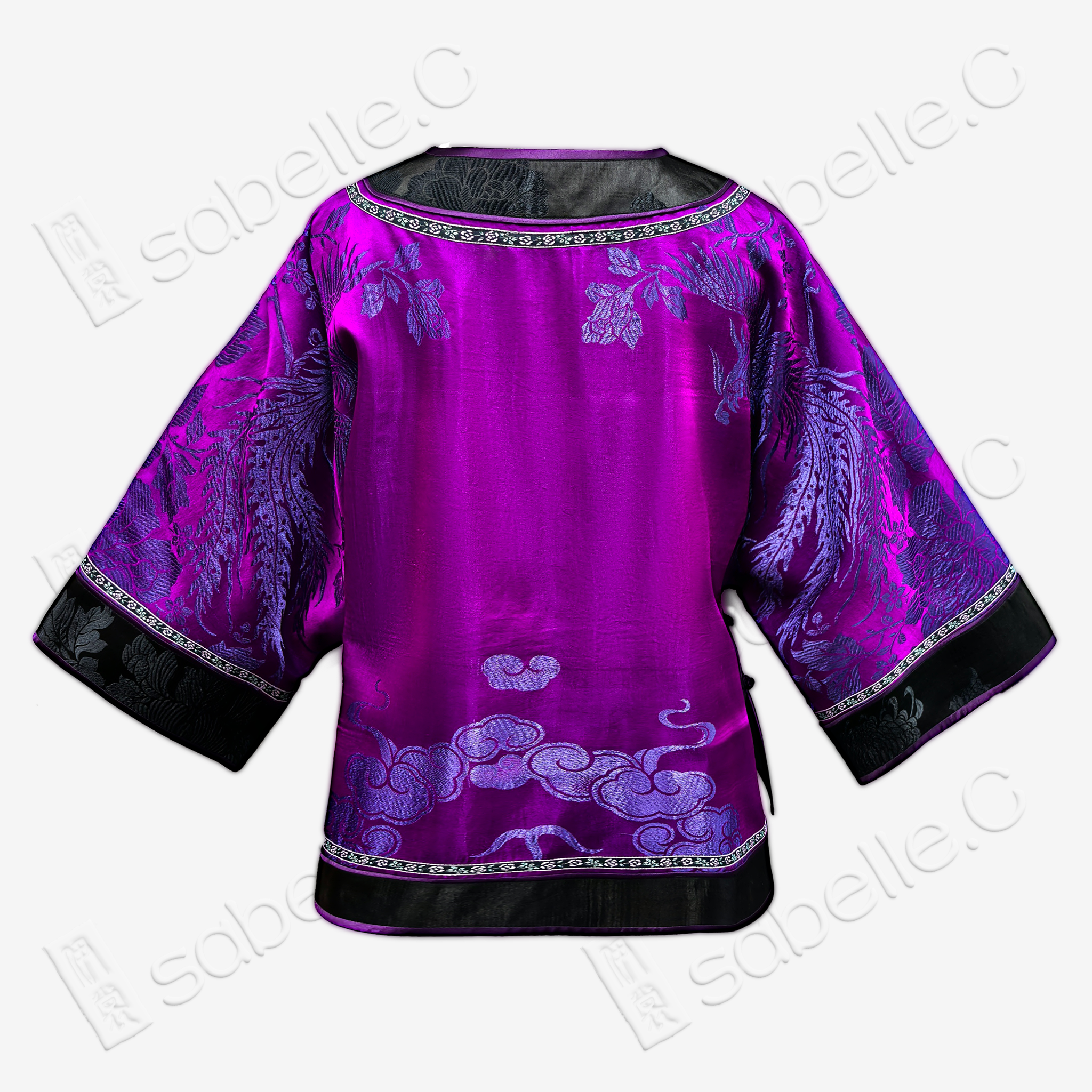 Silk Satin Dragon Chinese Top