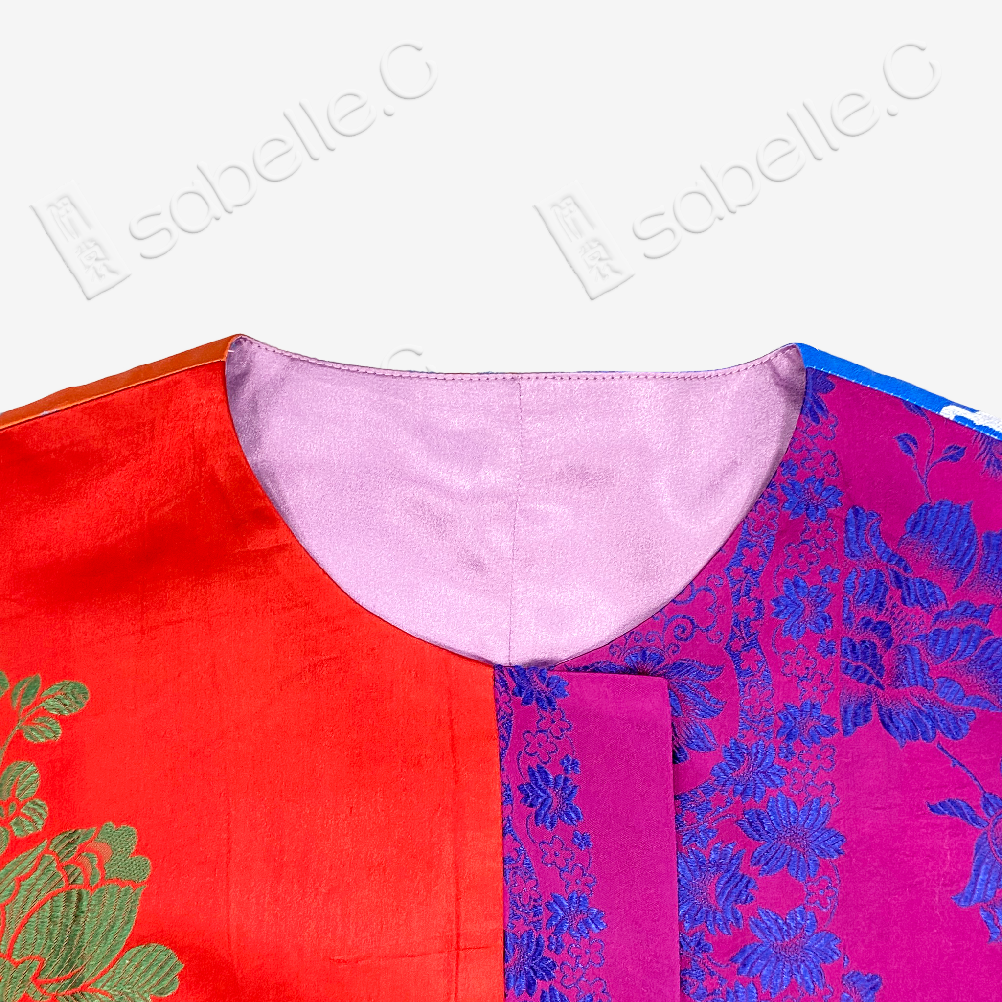 Patchwork-style Vintage Silk Jacket