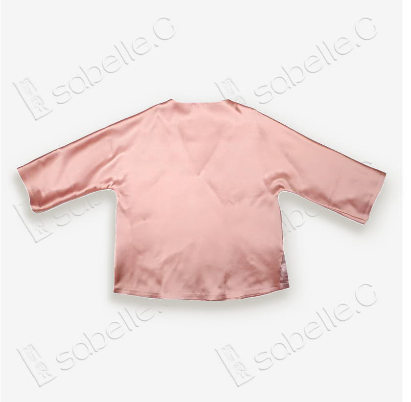 Silk Satin Chinese Traditional Jacket w Colorful Hand Embroidery