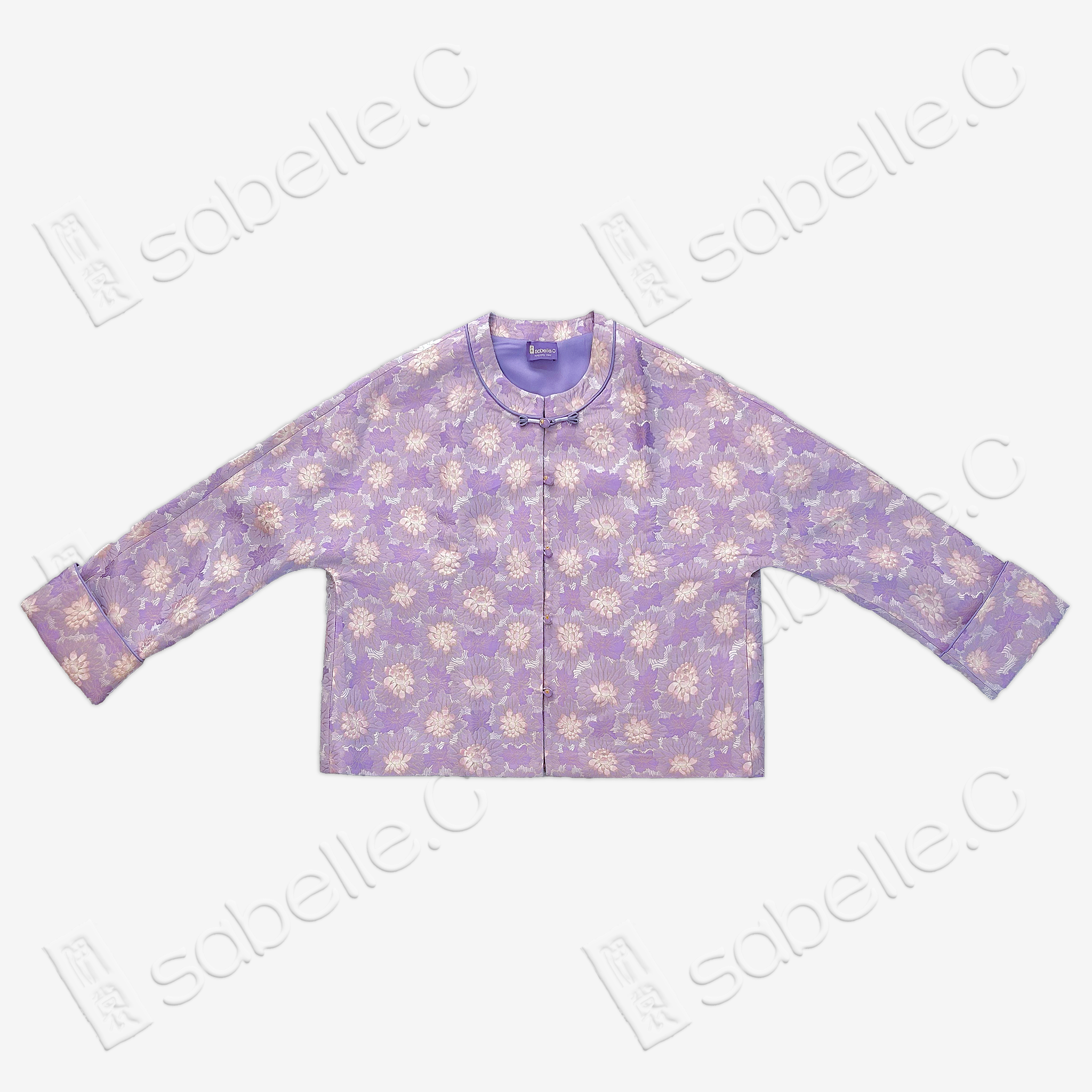 Silk Satin Floral Pattern Chinese Short Coat