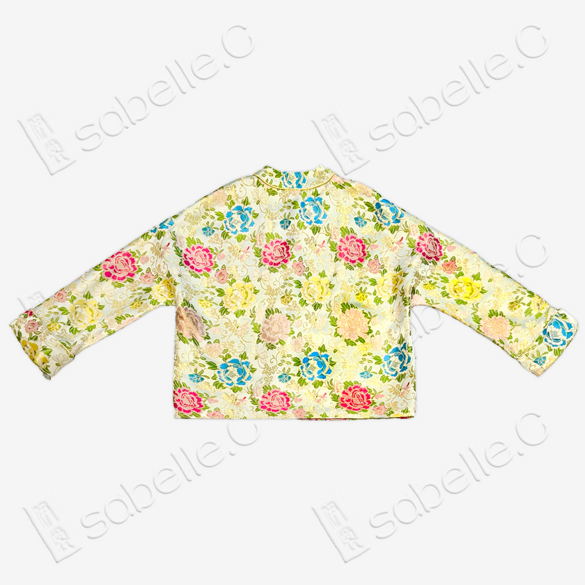 Floral Jacquard Short Chinese Coat