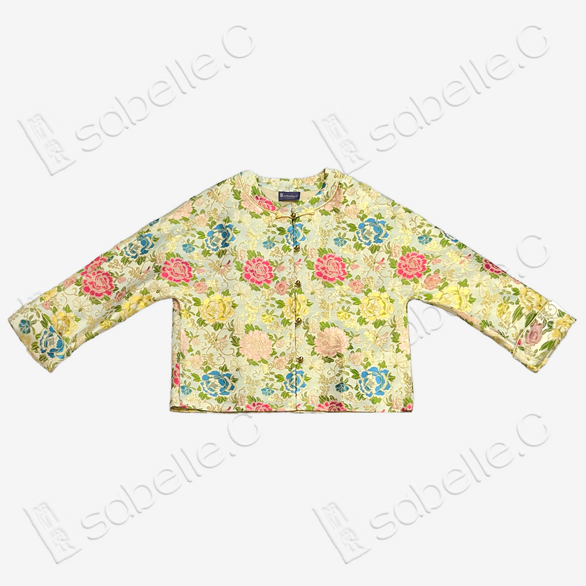 Floral Jacquard Short Chinese Coat