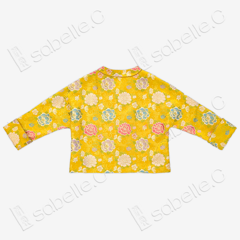 Floral Jacquard Short Chinese Coat