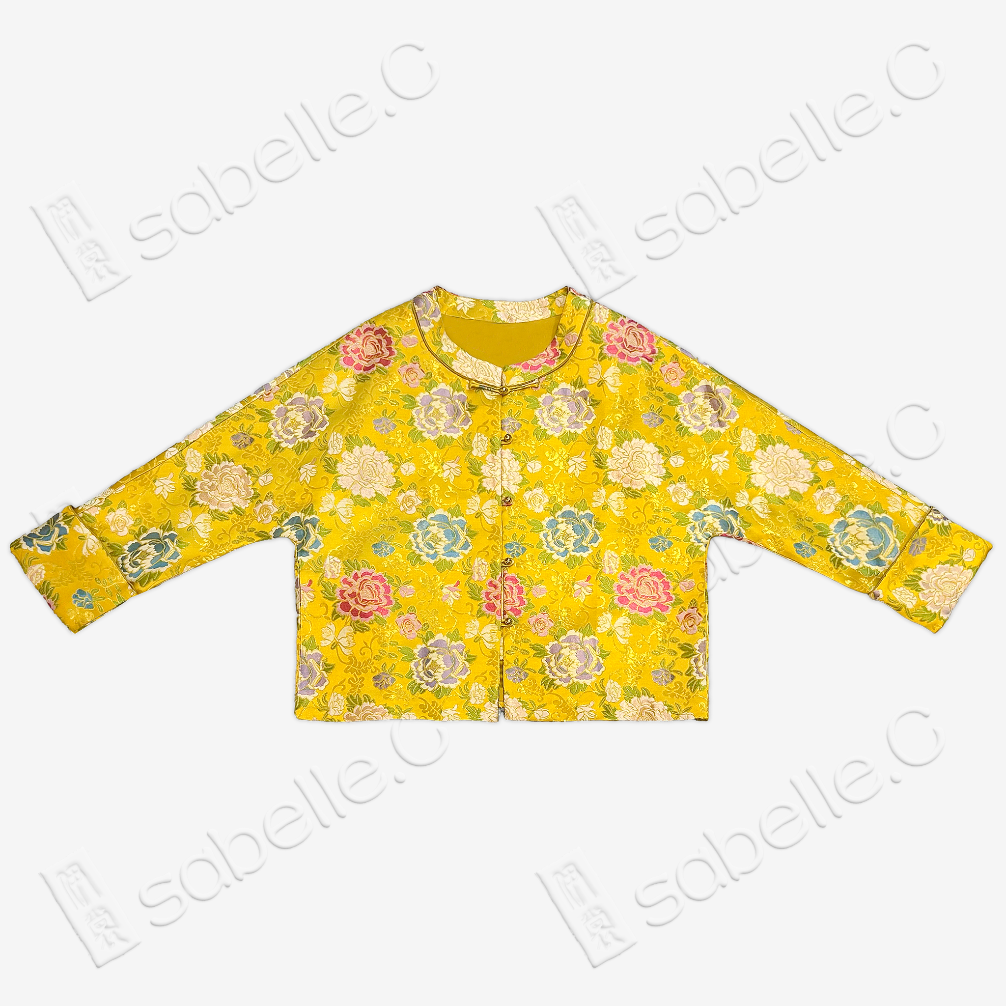 Floral Jacquard Short Chinese Coat