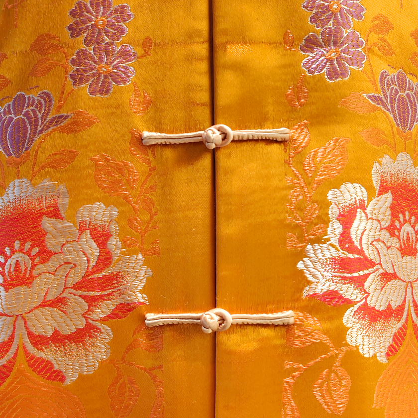 Silk Satin Tangerine Chinese-Style Jacket