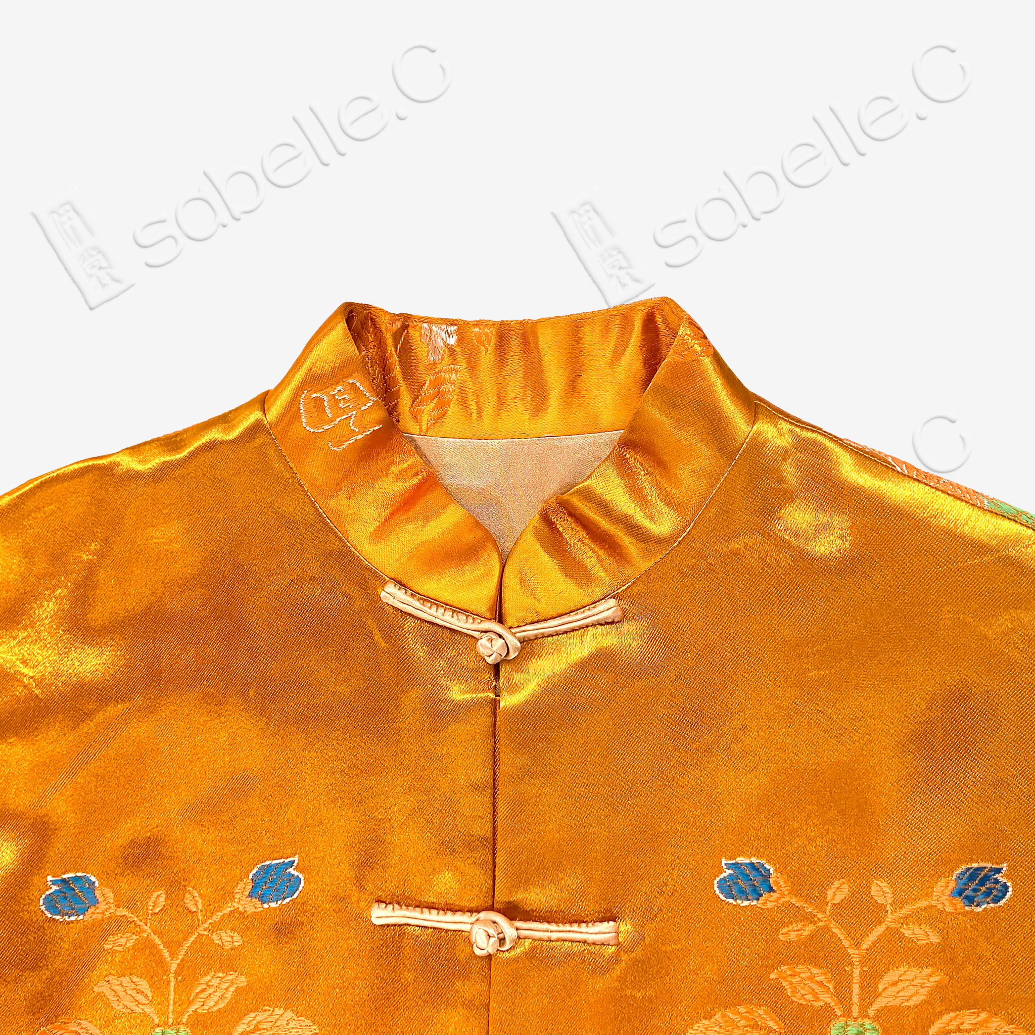 Silk Satin Tangerine Chinese-Style Jacket