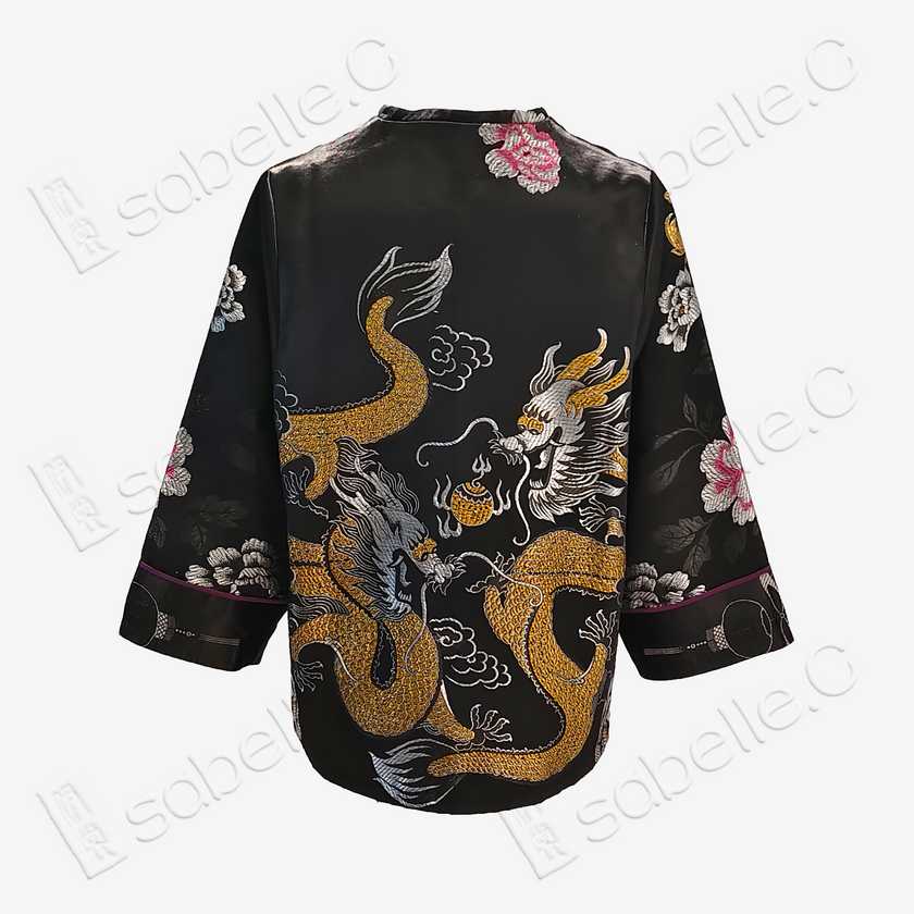 Silk Satin Oriental Mandarin Collar Jacket