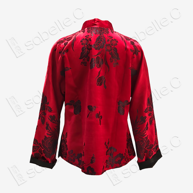 Silk Satin Oriental Mandarin Collar Jacket