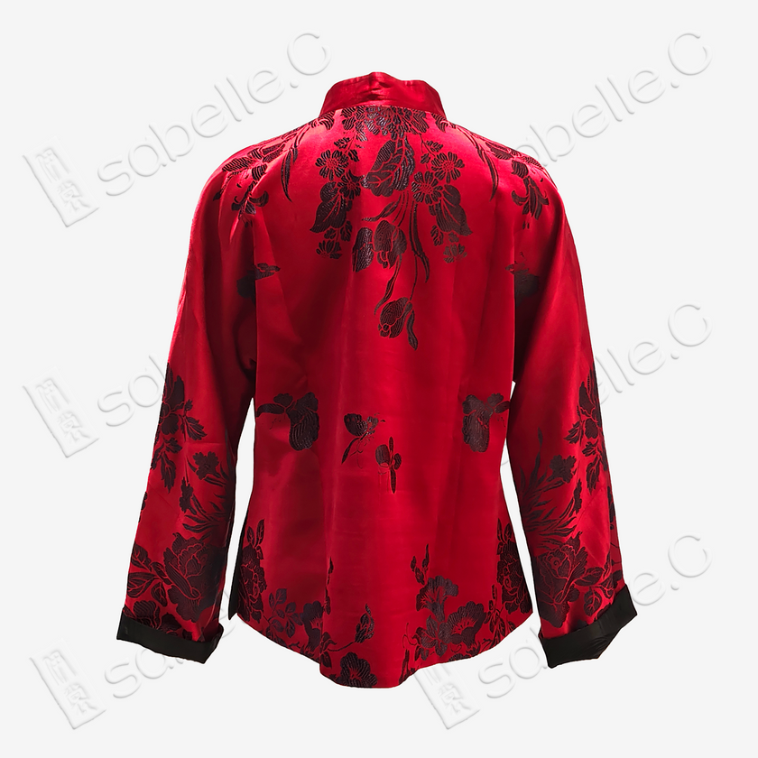 Silk Satin Oriental Mandarin Collar Jacket