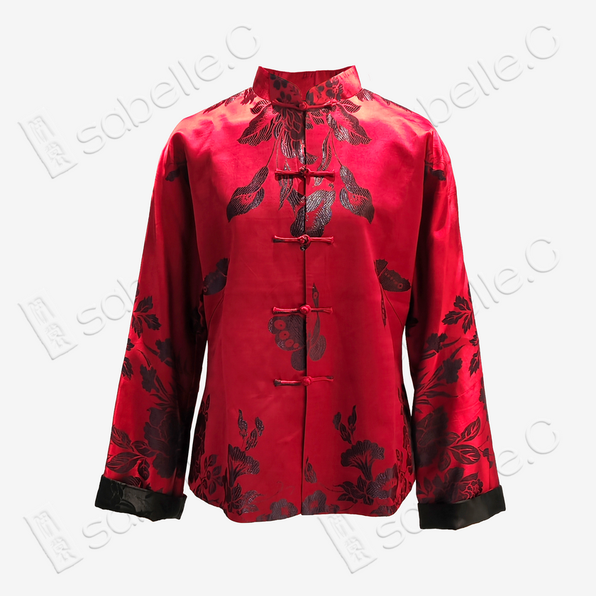 Silk Satin Oriental Mandarin Collar Jacket