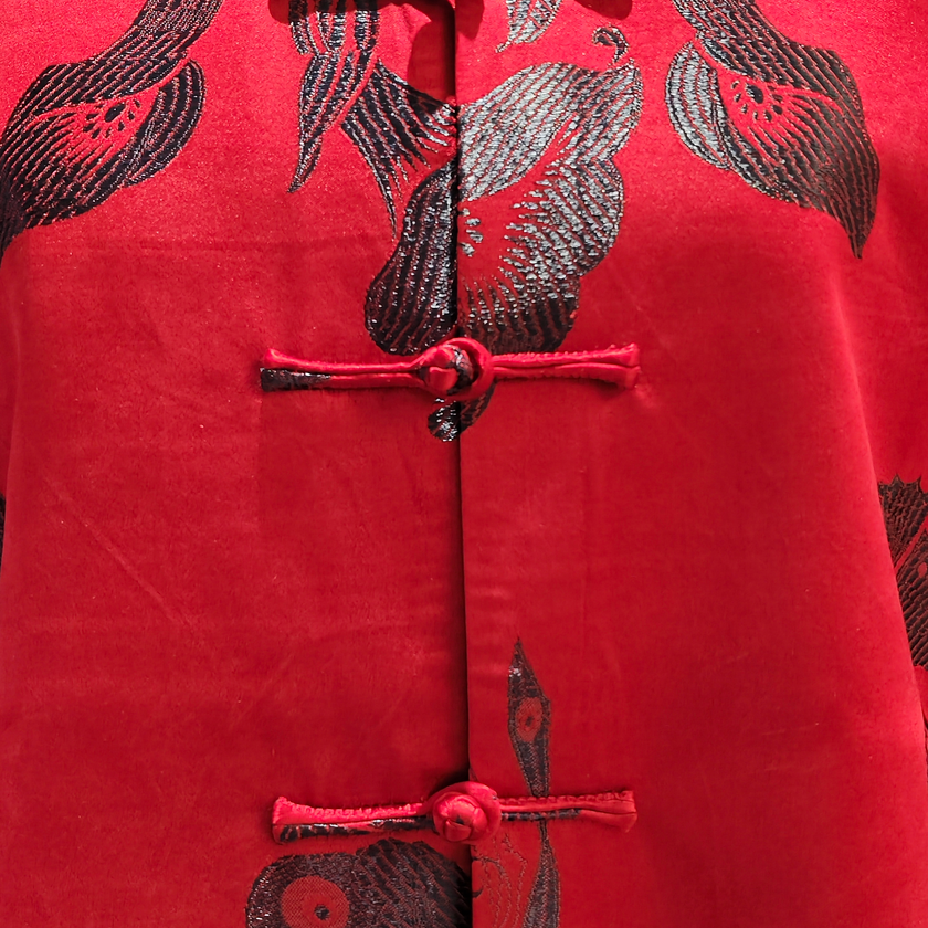 Silk Satin Oriental Mandarin Collar Jacket
