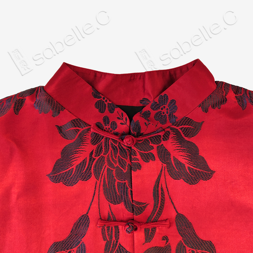 Silk Satin Oriental Mandarin Collar Jacket