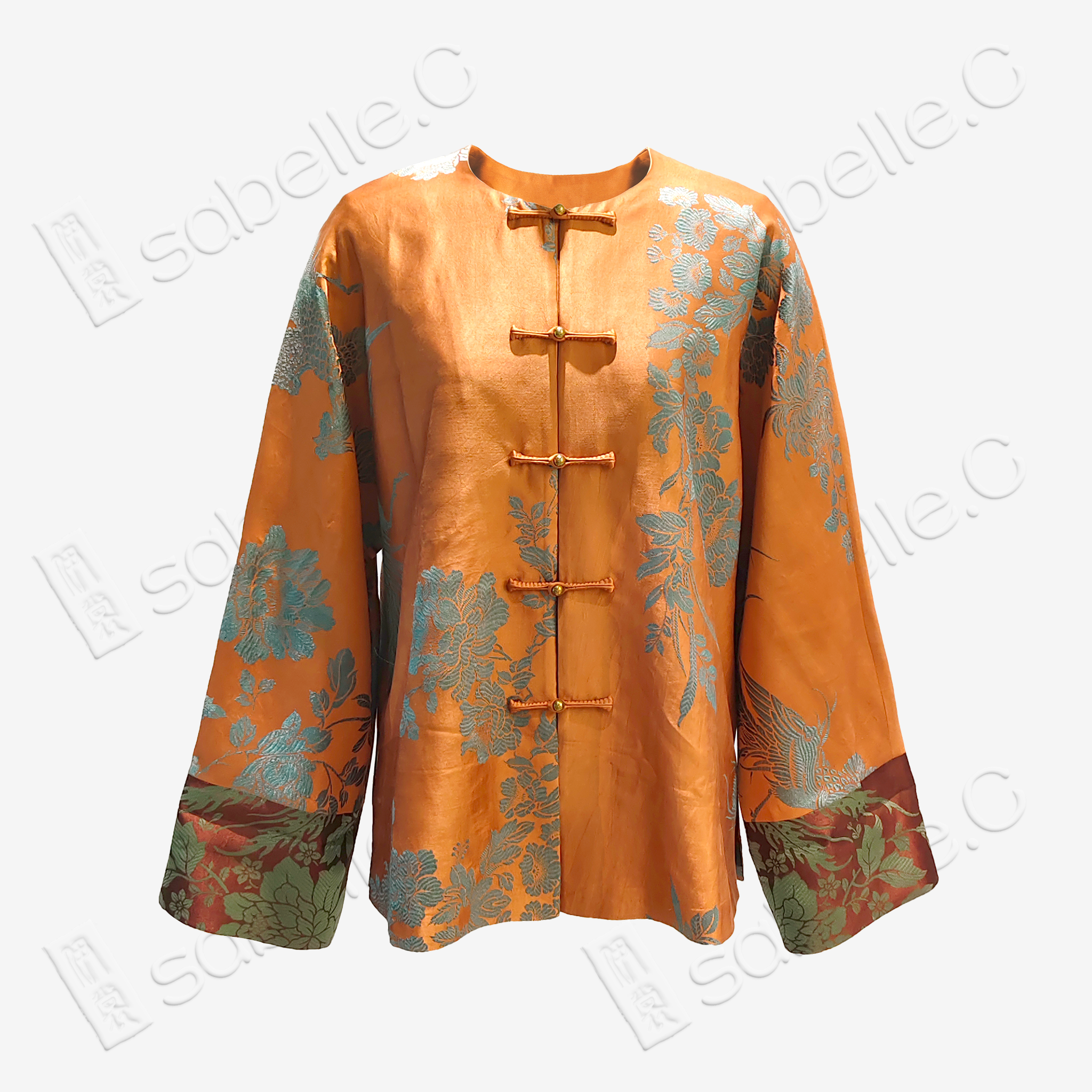 Silk Satin Oriental Mandarin Collar Jacket