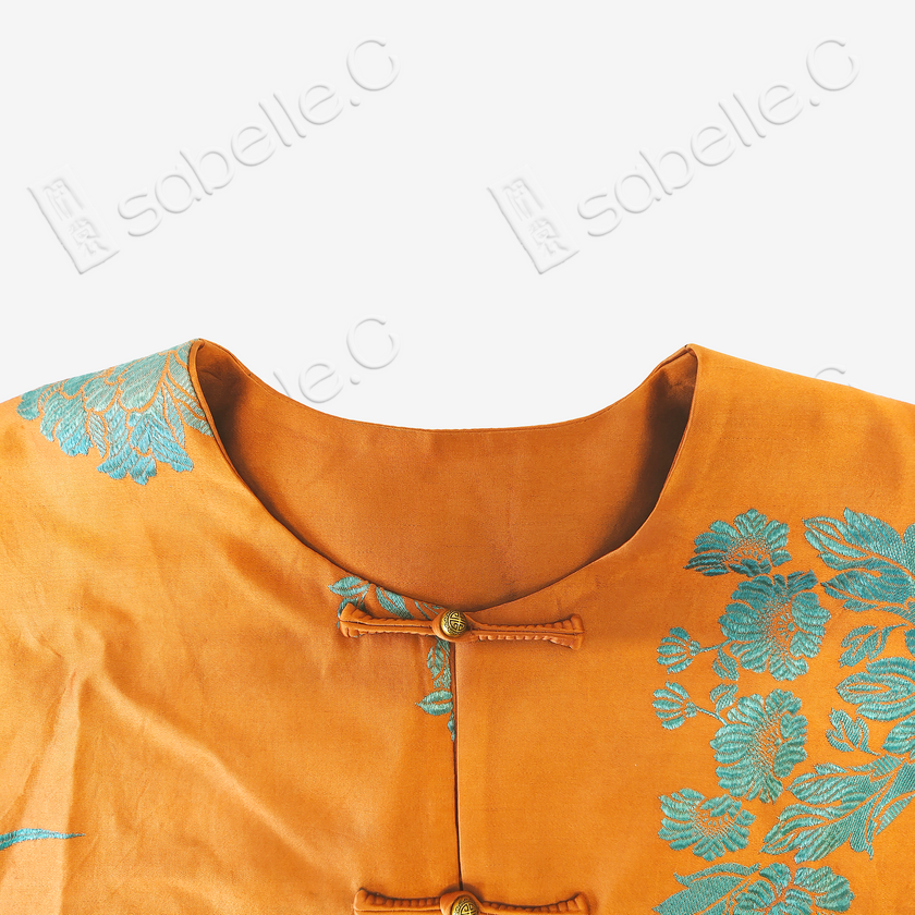 Silk Satin Oriental Mandarin Collar Jacket
