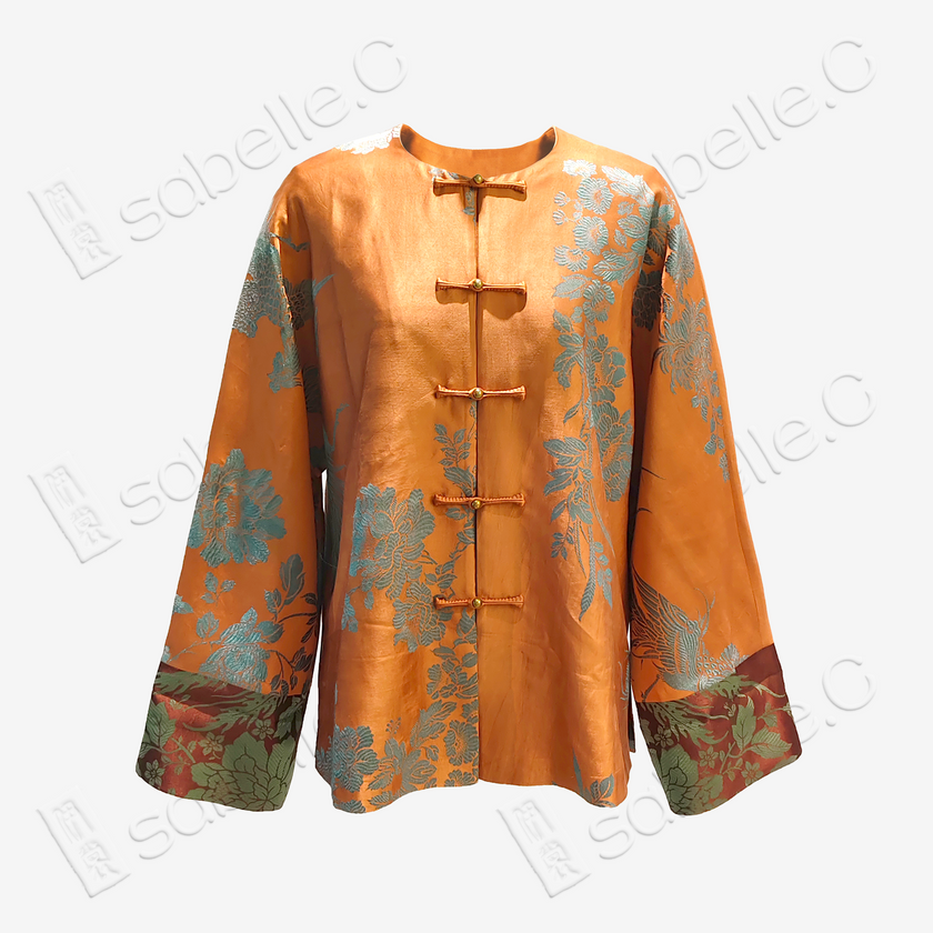 Silk Satin Oriental Mandarin Collar Jacket