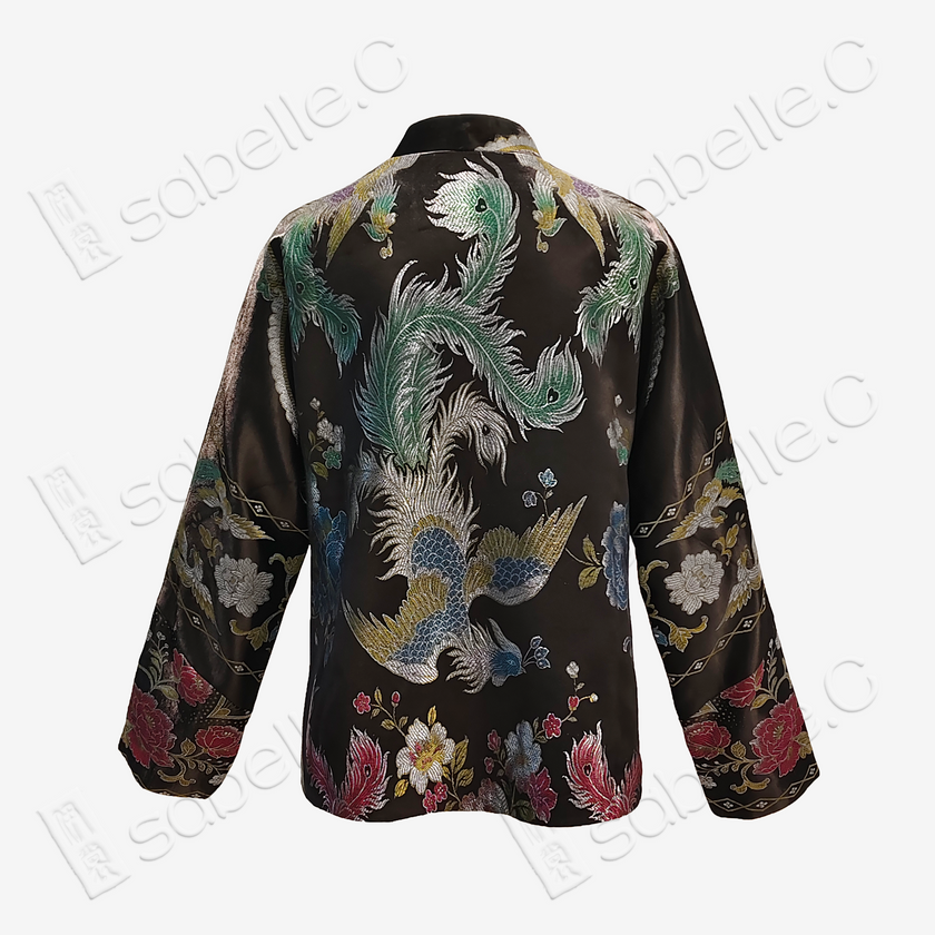 Silk Satin Oriental Mandarin Collar Jacket