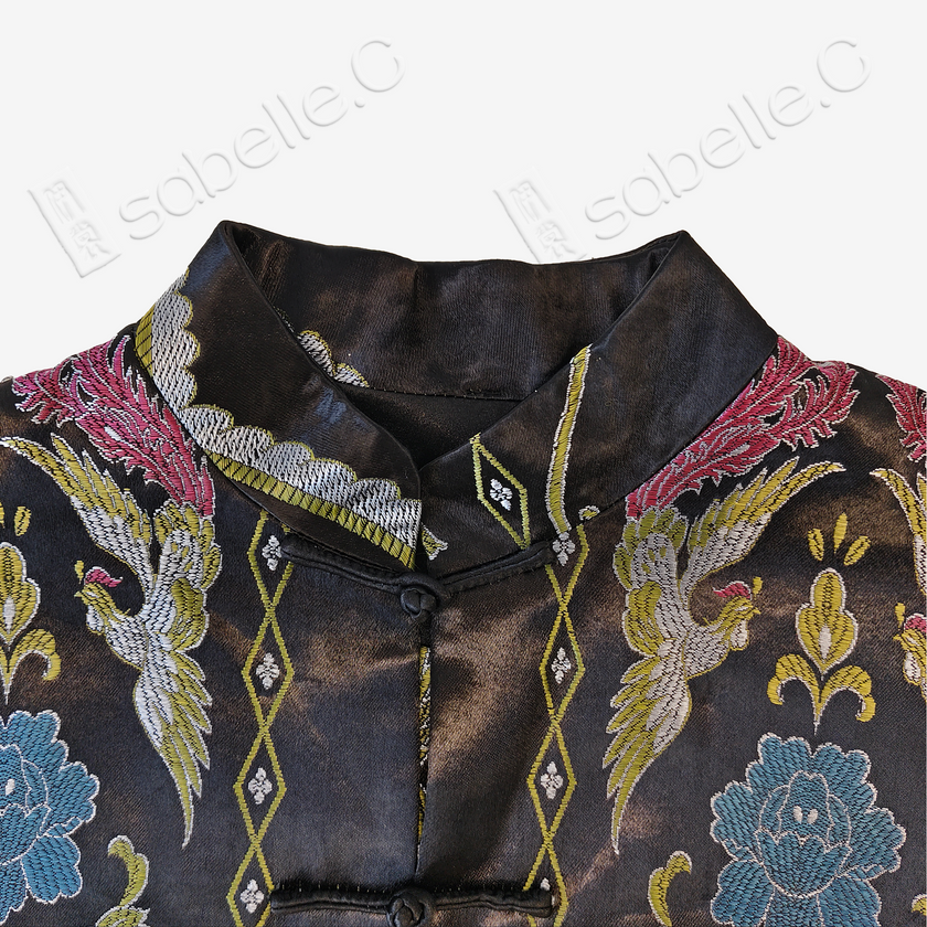 Silk Satin Oriental Mandarin Collar Jacket