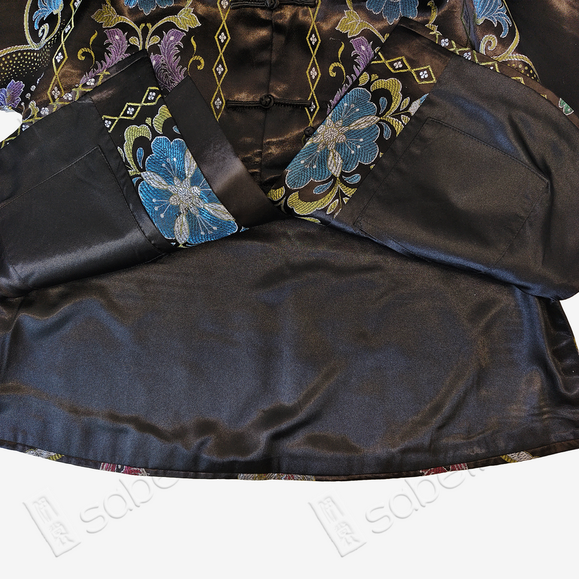 Silk Satin Oriental Mandarin Collar Jacket