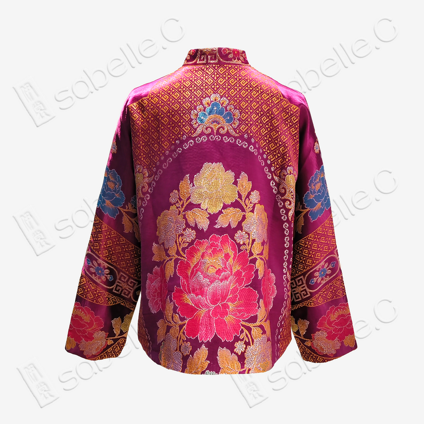 Silk Satin Oriental Mandarin Collar Jacket