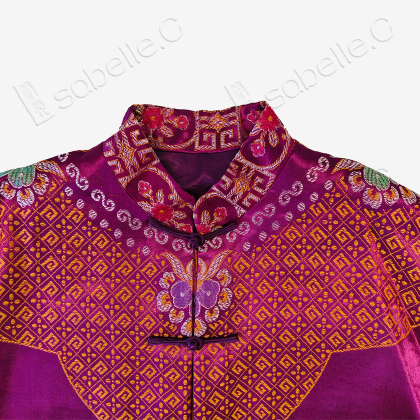 Silk Satin Oriental Mandarin Collar Jacket