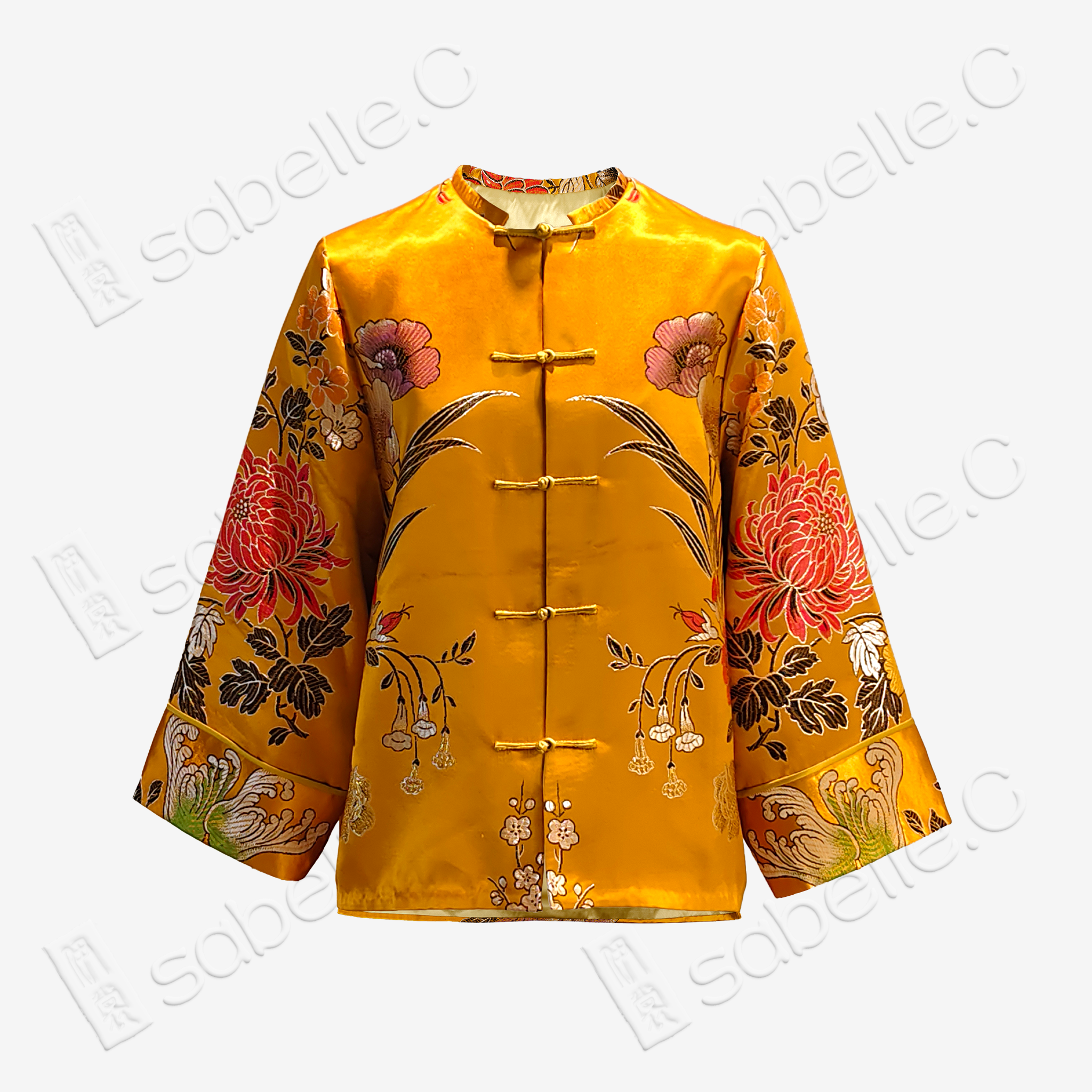 Silk Satin Floral Tang Jacket