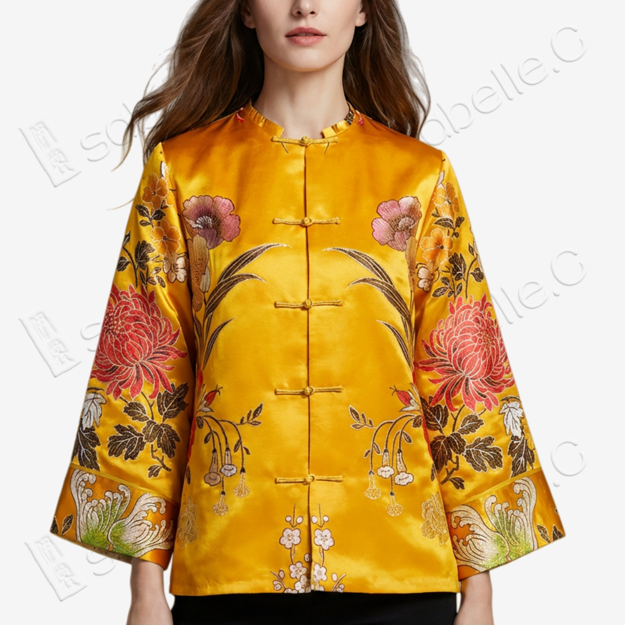 Silk Satin Floral Tang Jacket