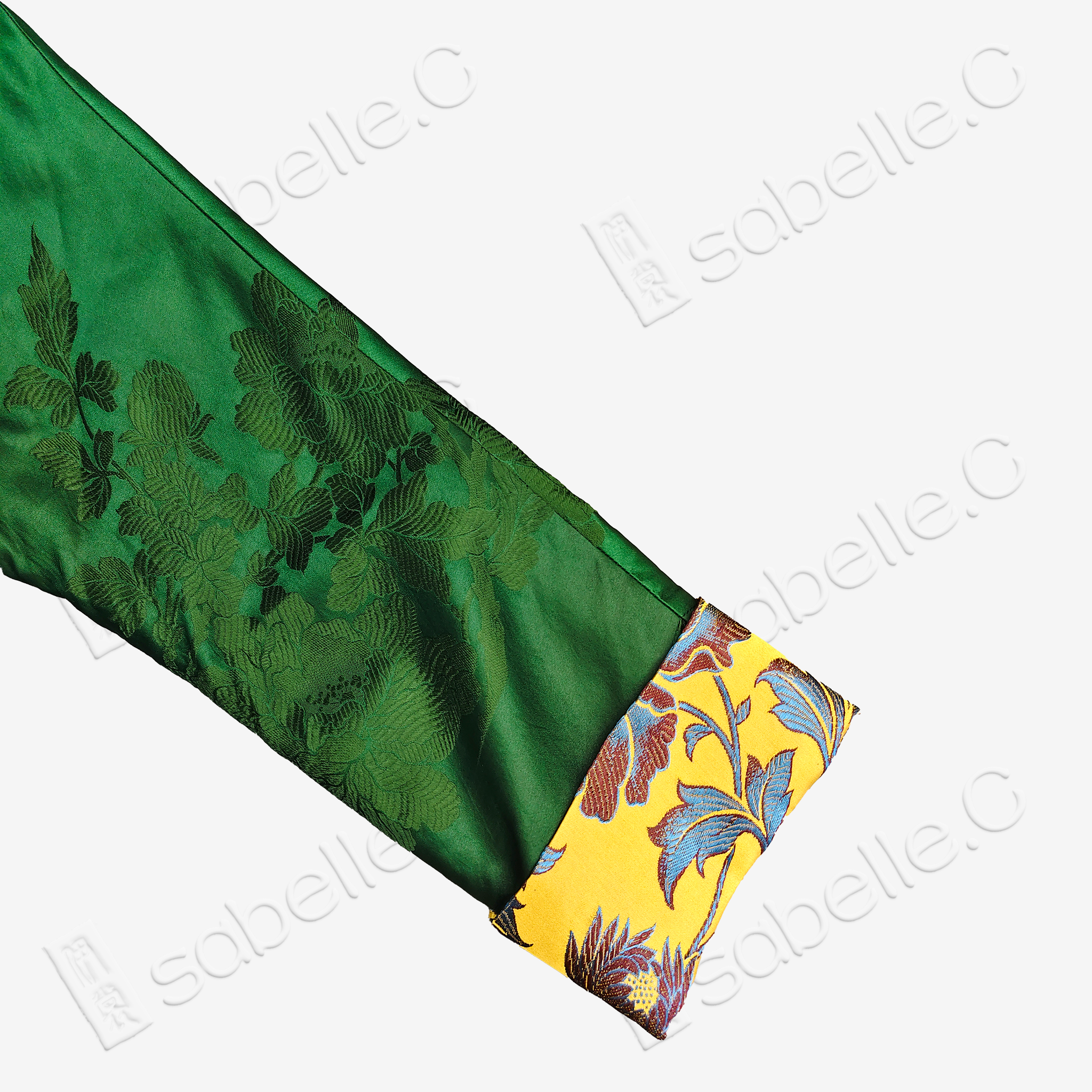 Silk Satin Jacker with Song Brocade Cuffs