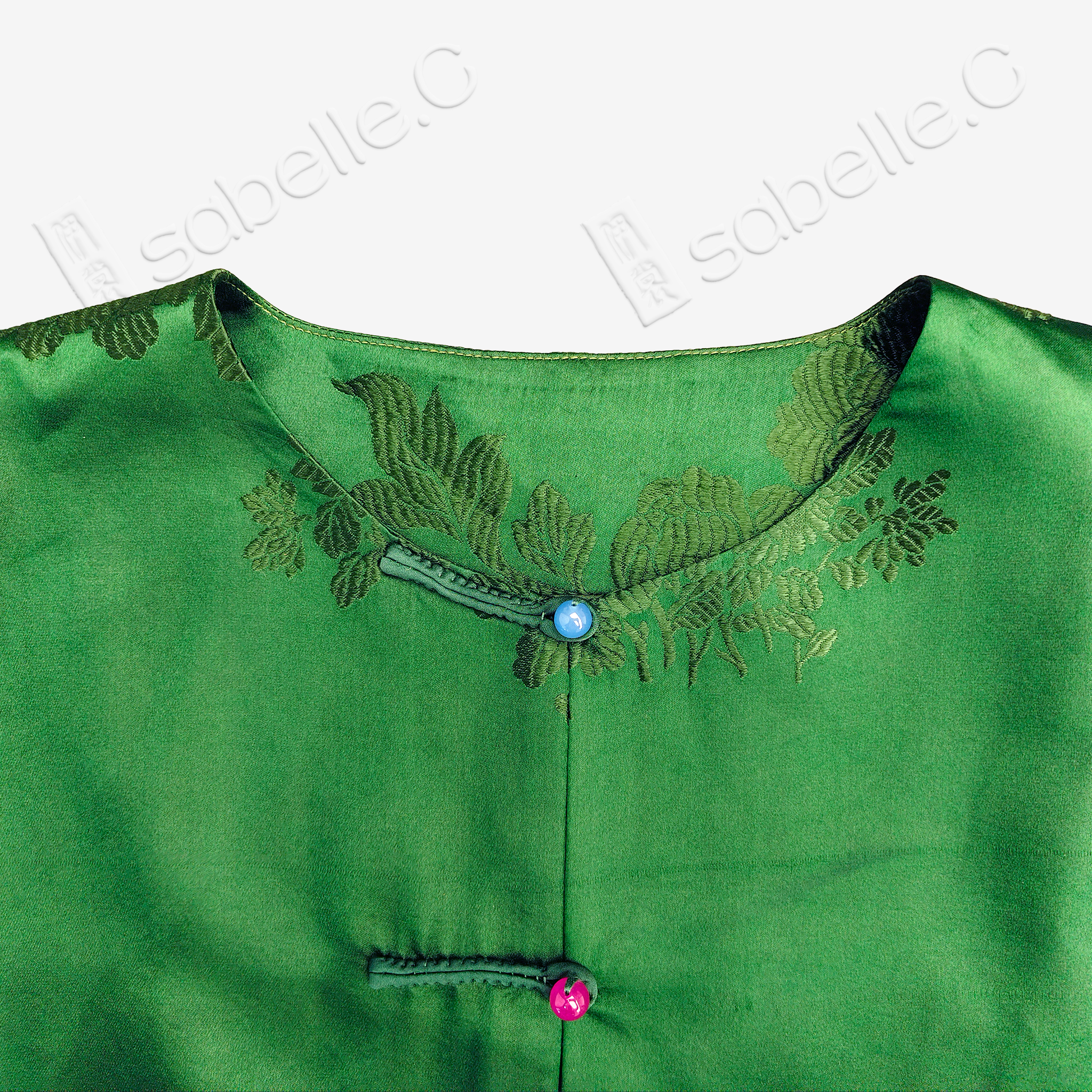 Silk Satin Jacker with Song Brocade Cuffs