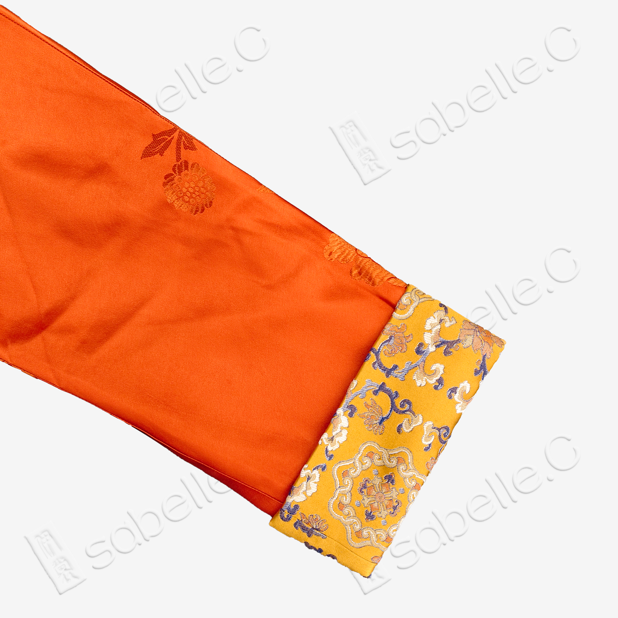 Silk Satin Jacket with Song Brocade Cuffs