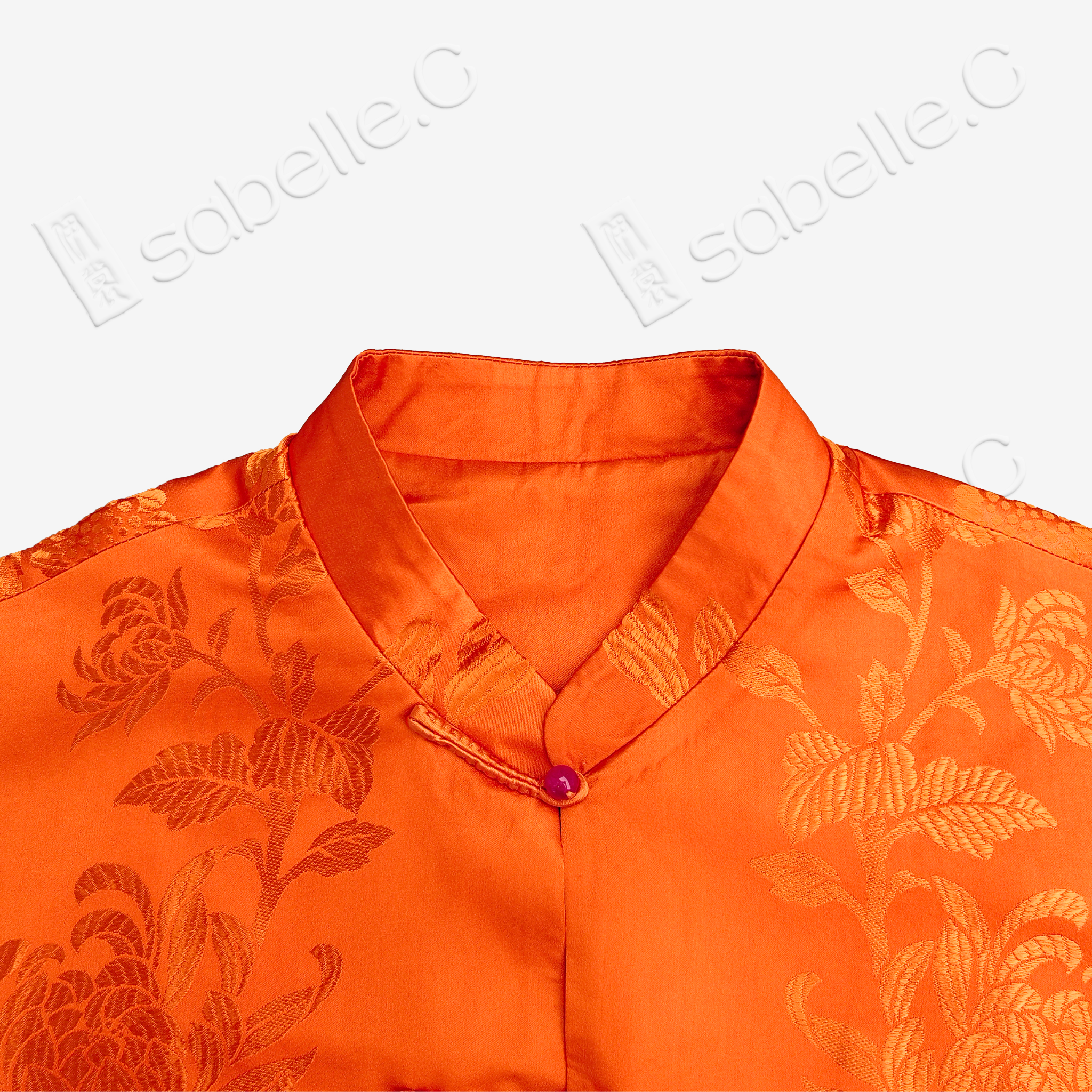 Silk Satin Jacket with Song Brocade Cuffs