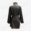 Gambiered Canton Silk Leather Belted Trench Coat