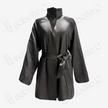 Gambiered Canton Silk Leather Belted Trench Coat