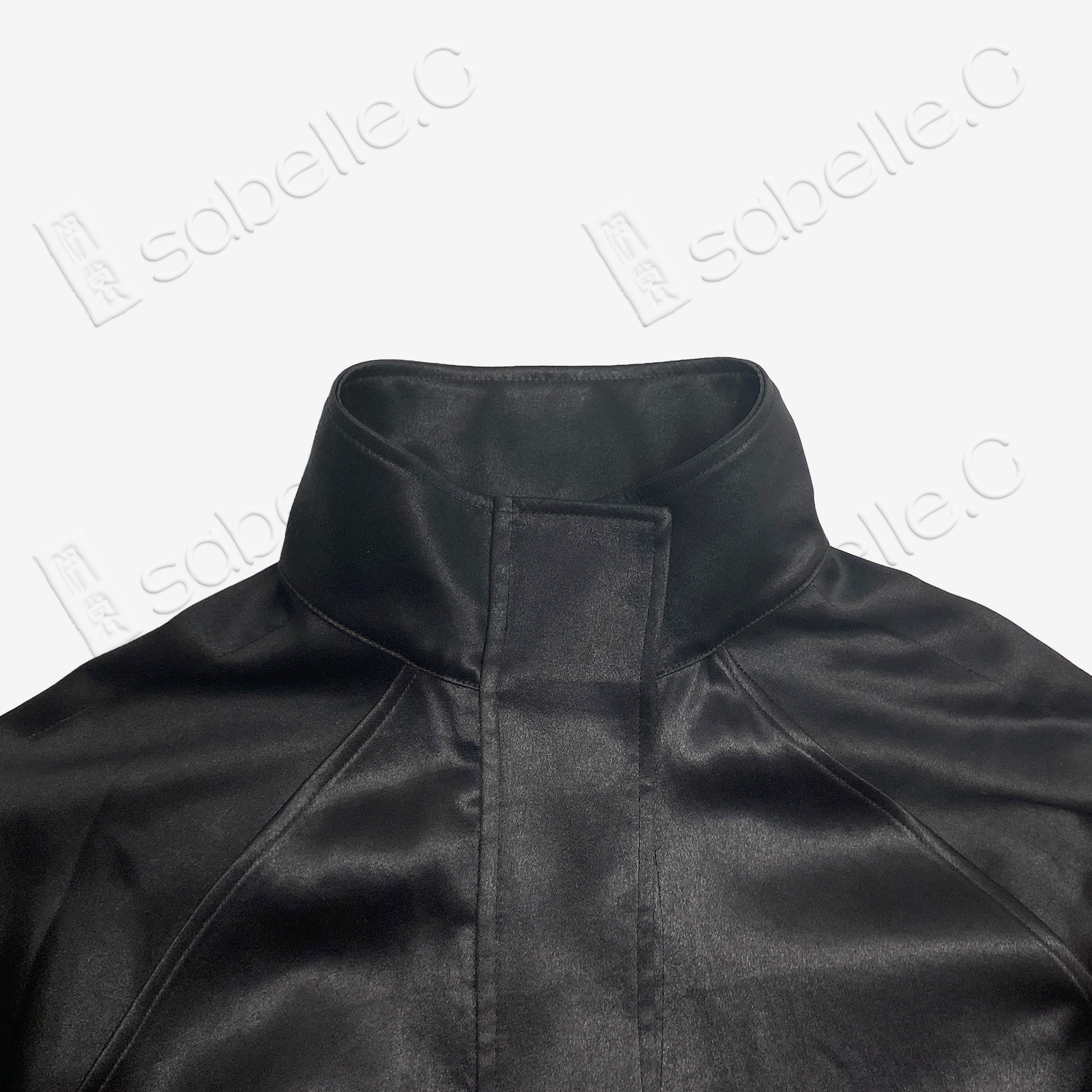 Gambiered Canton Silk Leather Belted Trench Coat