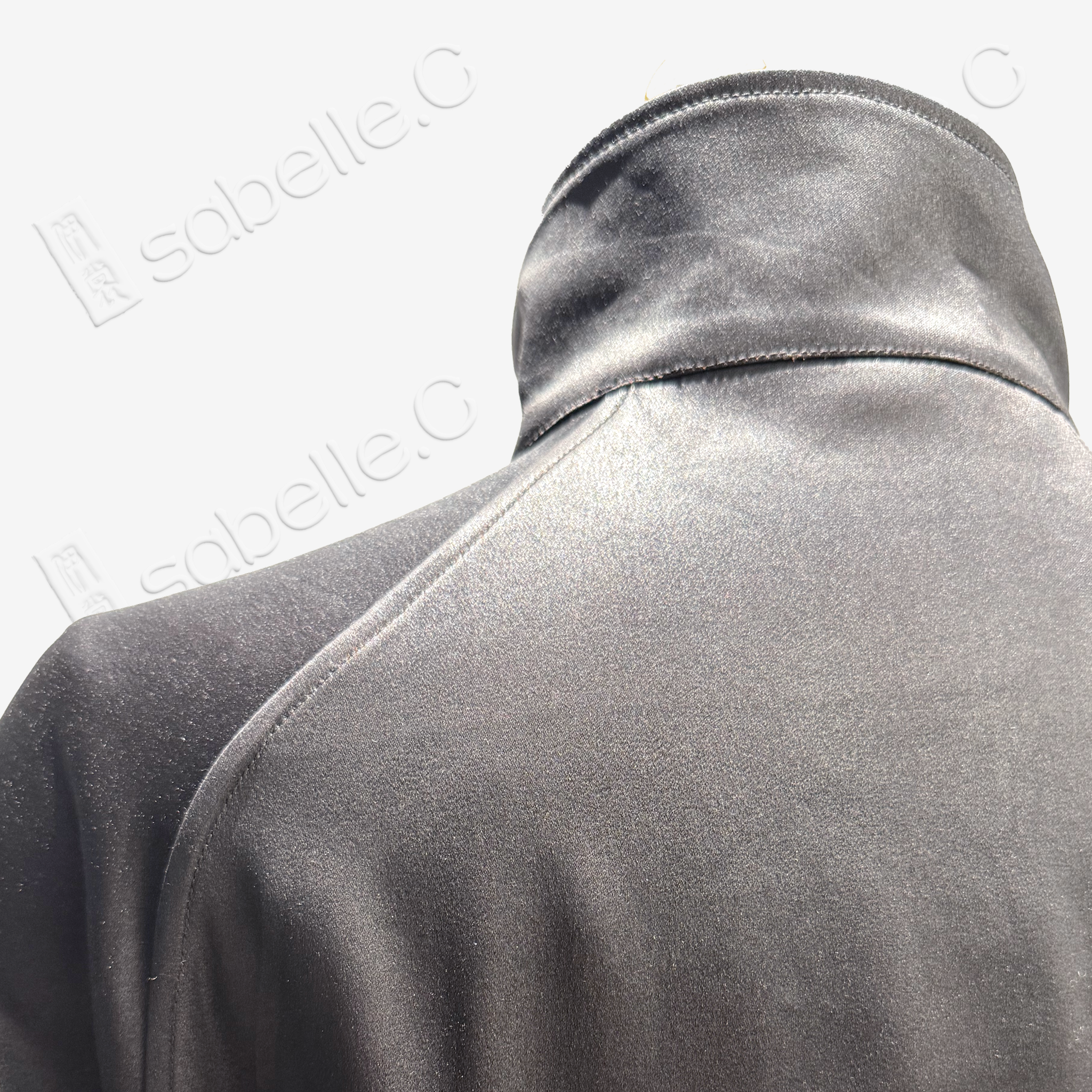 Gambiered Canton Silk Leather Belted Trench Coat