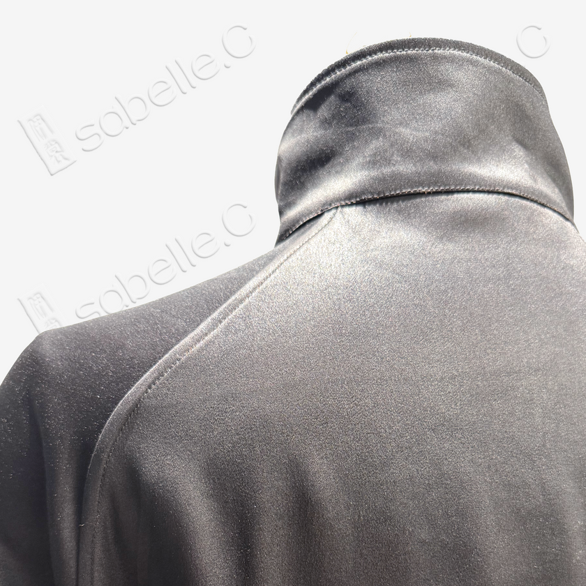 Gambiered Canton Silk Leather Belted Trench Coat