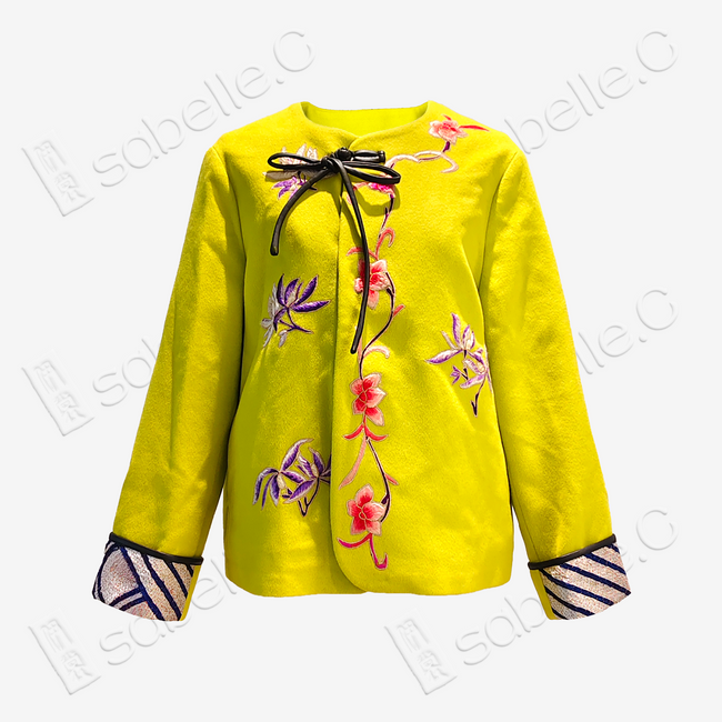 Alpaca Wool New Chinese Style Embroidered Short Coat