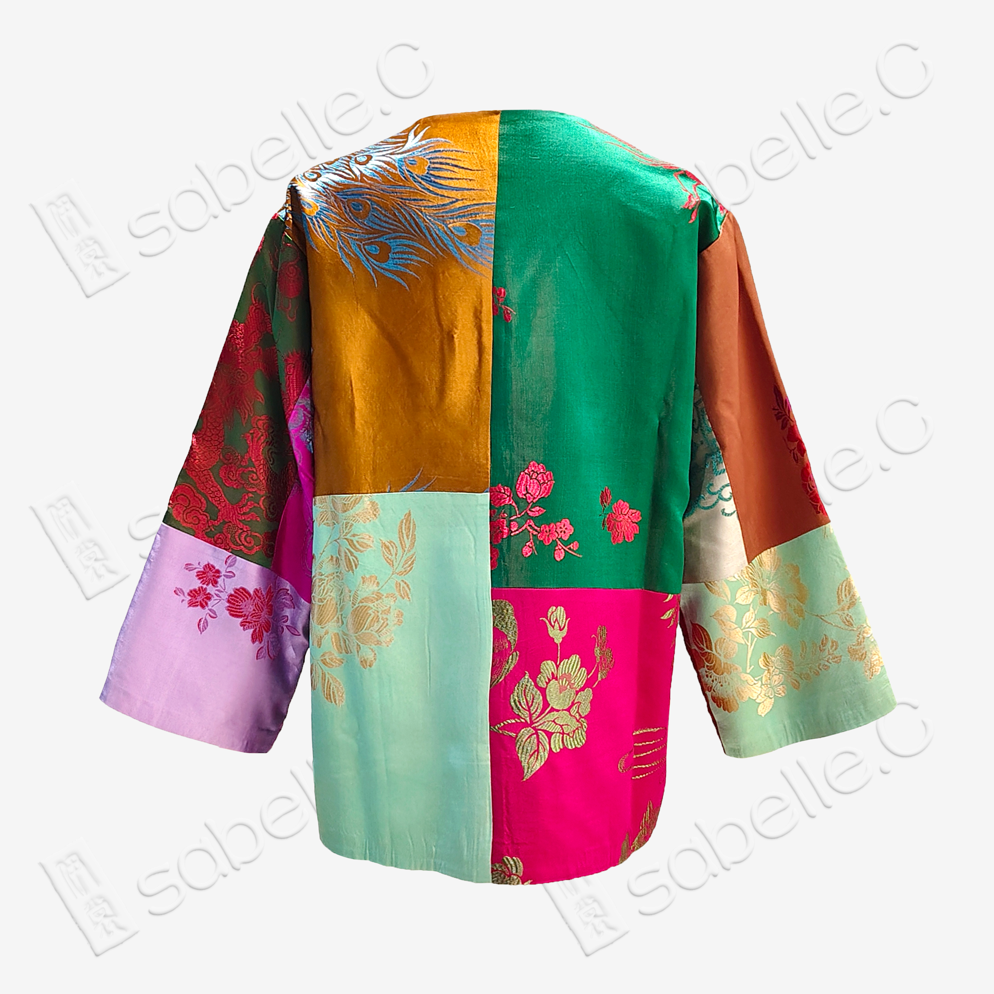 Vintage Silk Satin Paneled Jacket