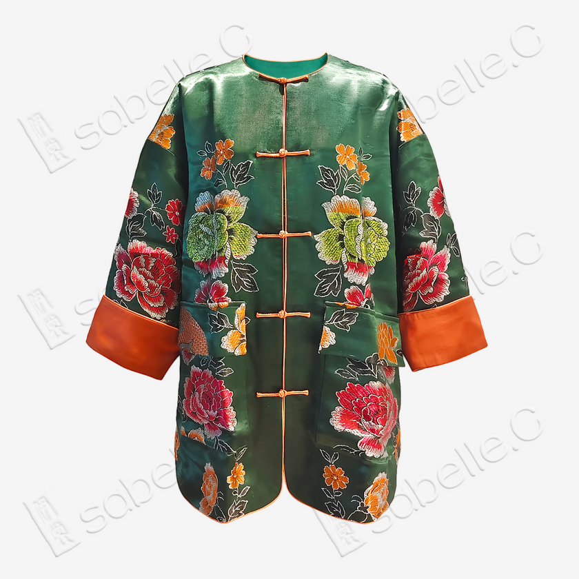 Premium Heavyweight Vintage Silk Jacket with Cuff Panel