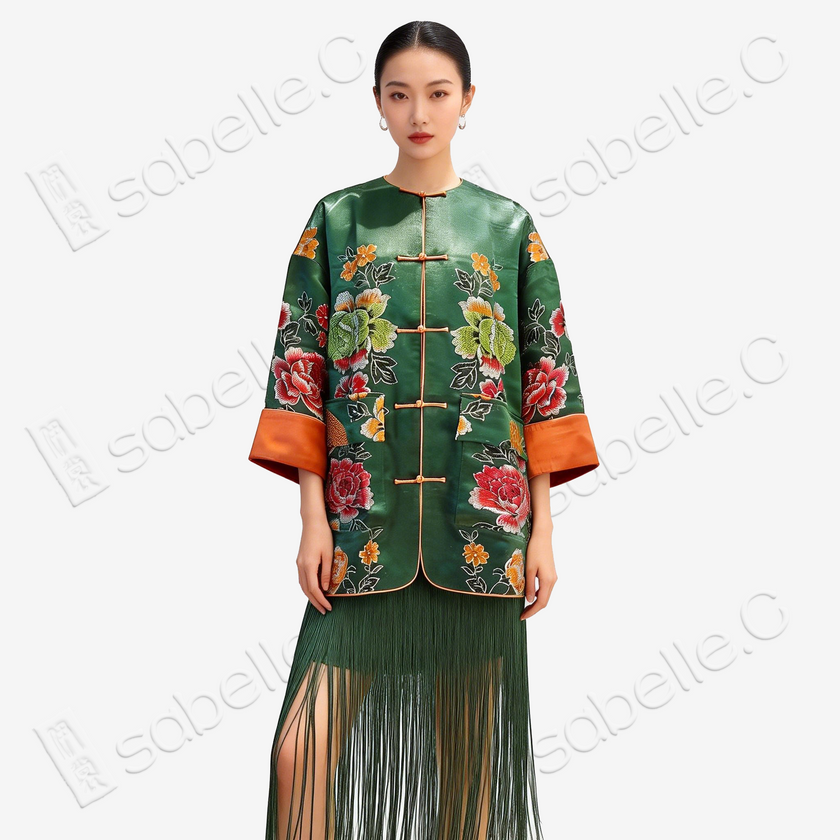 Premium Heavyweight Vintage Silk Jacket with Cuff Panel