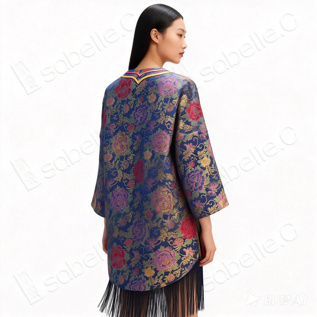 Yunjin Brocade V-Neck Coat