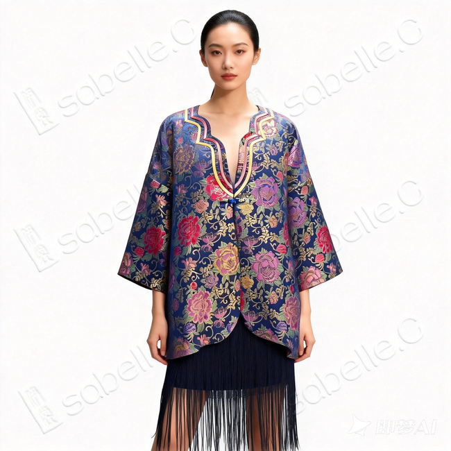 Yunjin Brocade V-Neck Coat