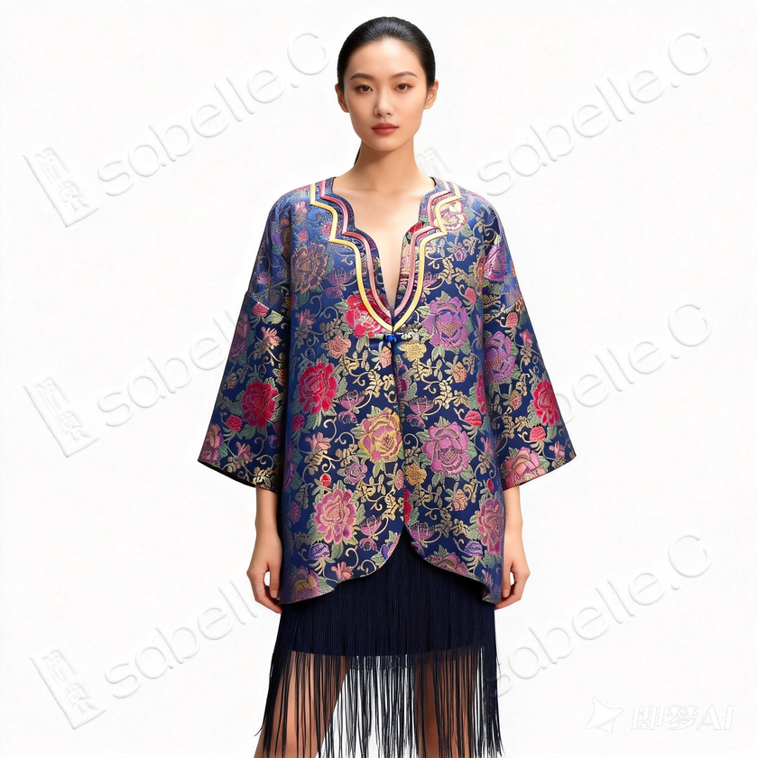 Yunjin Brocade V-Neck Coat