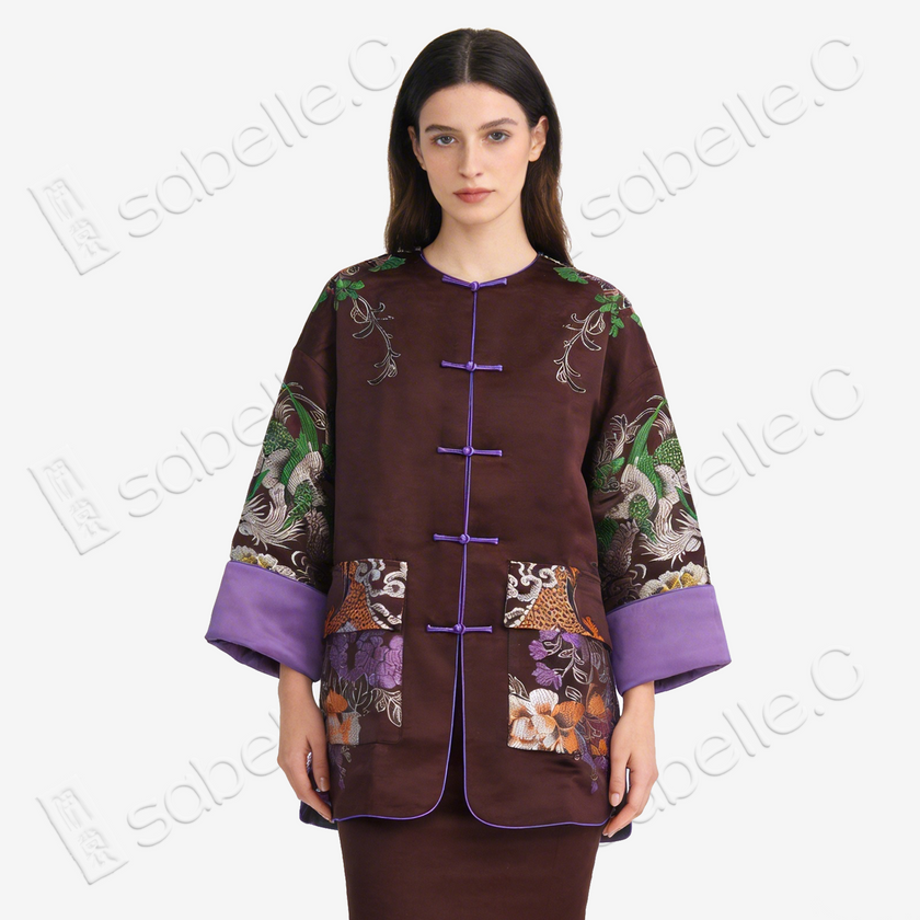 Premium Heavyweight Vintage Silk Jacket with Cuff Panel