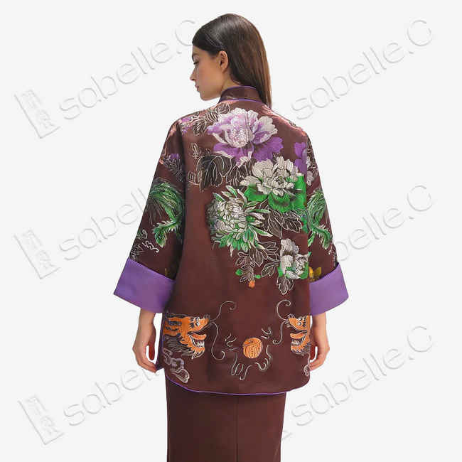 Premium Heavyweight Vintage Silk Jacket with Cuff Panel