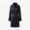 Gambiered Canton Silk Leather Belted Trench Coat - 皮子料香雲紗外套