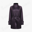 Gambiered Canton Silk Leather Belted Trench Coat - 皮子料香雲紗外套